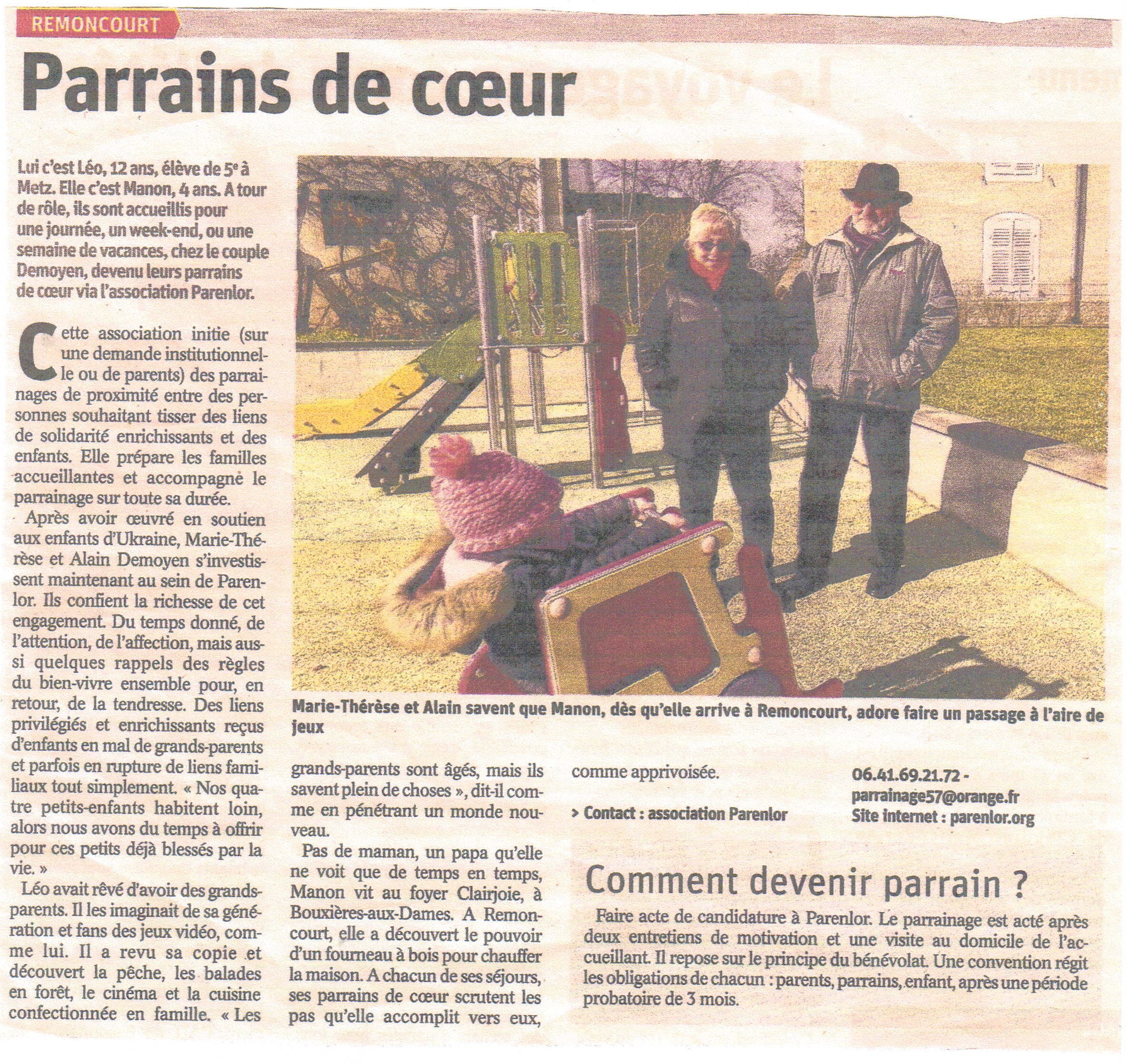 Lire la suite à propos de l’article Témoignage de parrains